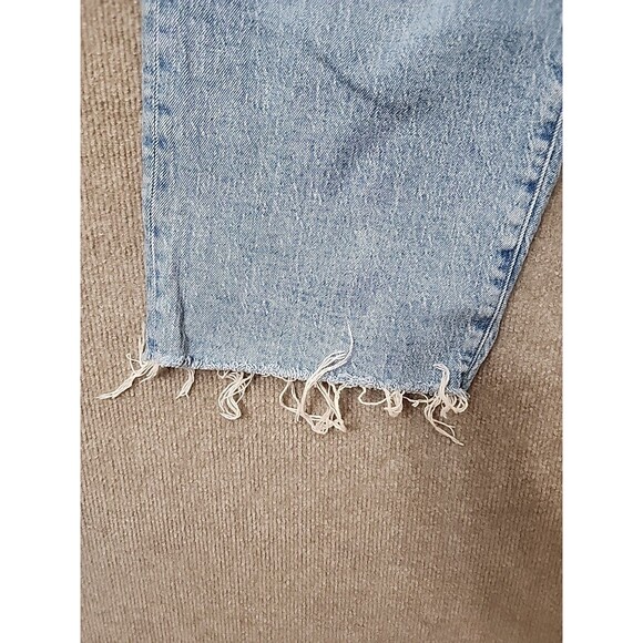 Madewell The Perfect Vintage Wide-Leg Crop Jeans Womens 27 Petite Blue Raw Hem - Picture 4 of 10